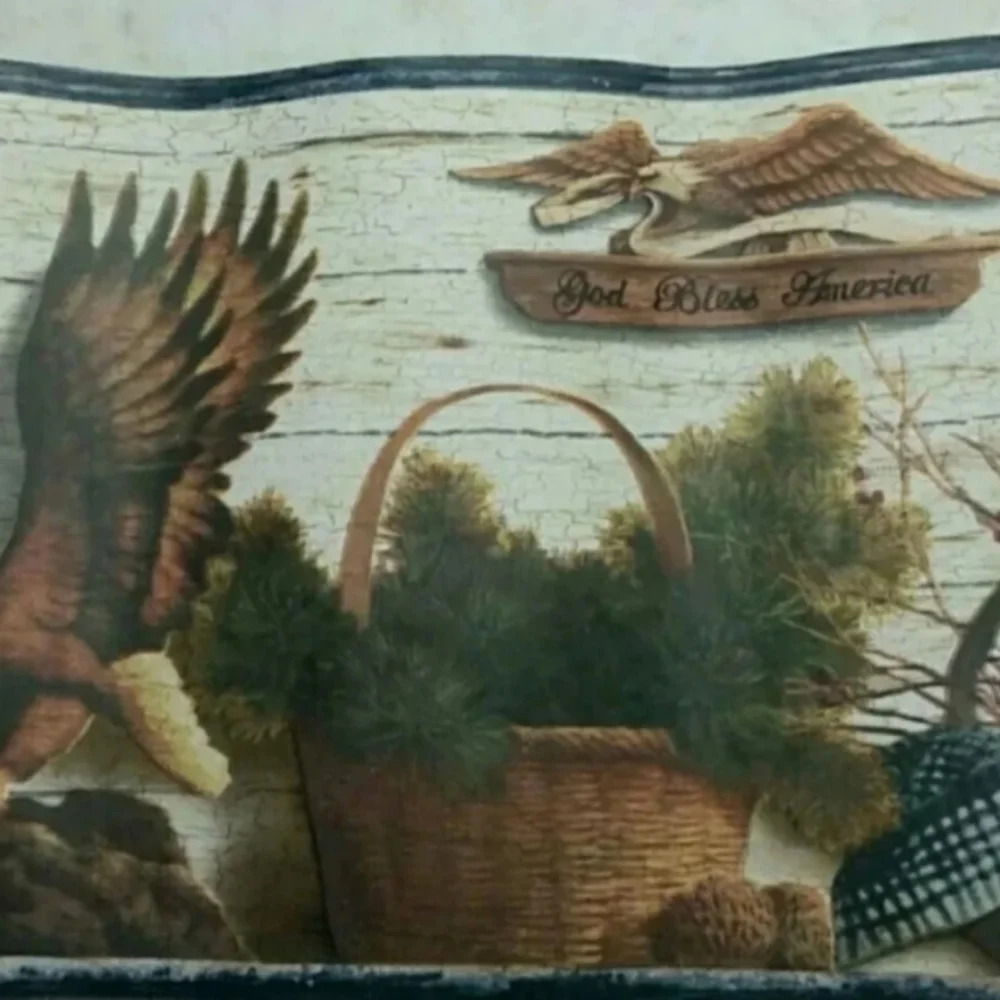 Wallpaper Border American Lodge Bald Eagle